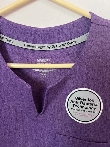 Climate Right Cuddle Duds Scrubs Top Size Small Light Purple NEW pair of 2 - Picture 2 of 8