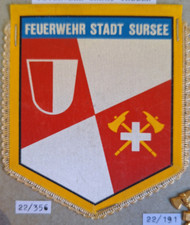Insigne fanion de table des pompiers Suisse ville sursee