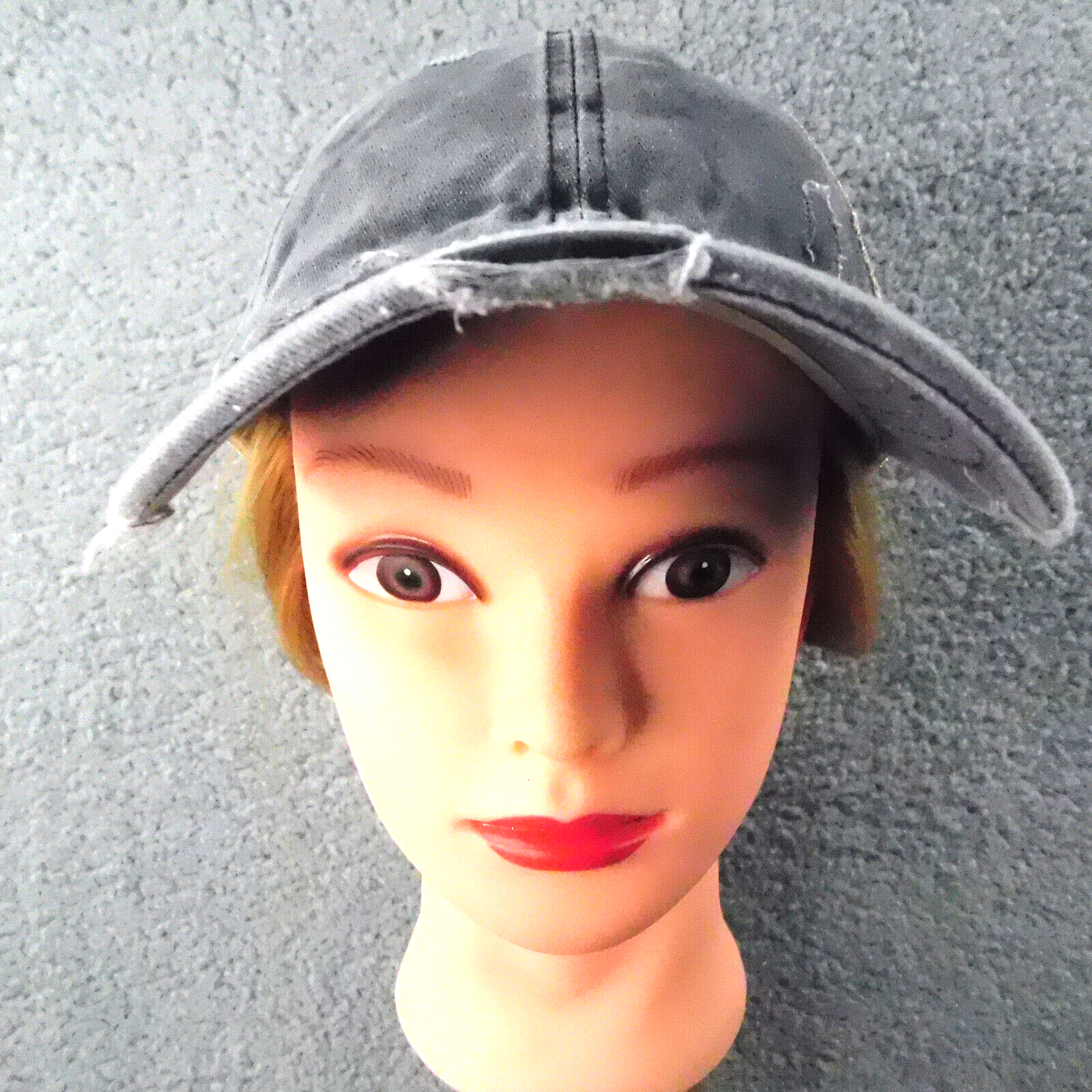 Cappello donna CC invecchiato incrociato fascia elastica rete pony berretto gancio e passante adj