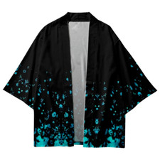 Damen Herren Kimono Mantel Jacke Japanisch Blumen Yukata Retro Locker Übergröße