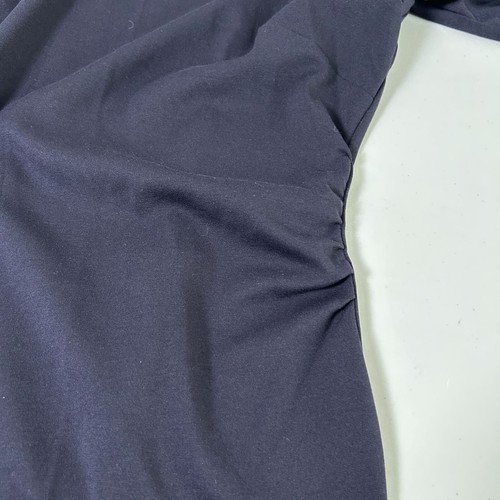 Abito a tubino Lands End Outfitters Petite 16 16P blu navy manica a 3/4 increspato - Foto 5 di 13