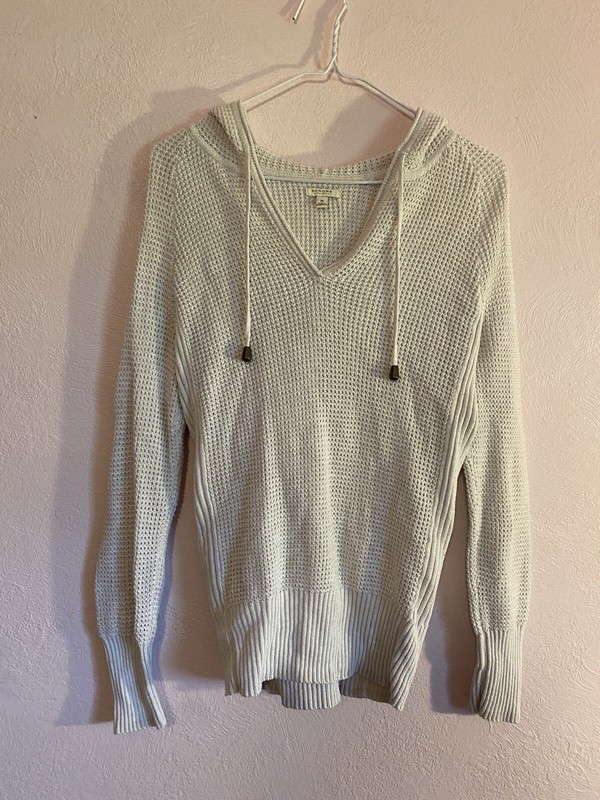 Sonoma Tan Beige Hooded Knit Sweater Size M 