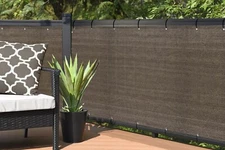 30in Tall Windscreen Privacy Fence Screen Shade Cover Balcony Railing in Brown