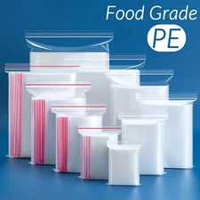 Grip Seal Bags Self Resealable Grip PE Clear Zip Lock Food Grade Storage Bags