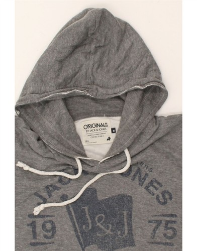 JACK & JONES Womens Graphic Hoodie Jumper UK 14 Medium Grey Cotton BA22 - Picture 3 of 3