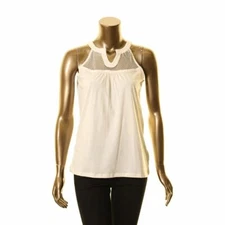 LAUREN RALPH LAUREN NEW Women's Lace-trimmed Jersey Tank Shirt Top TEDO