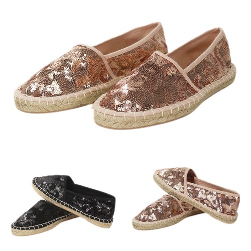 Scarpe Donna Espadrillas Paillettes Comode Mocassini Casual Corda Blu Rosa  VEQUE | eBay