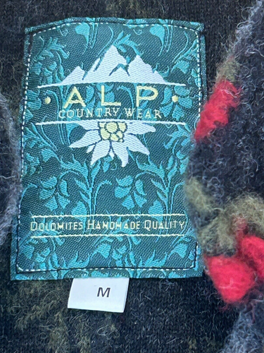 Vintage ALP Italian Dolomite Country Rose Wool Cardigan Sweater Handmade Women's - Picture 3 of 18