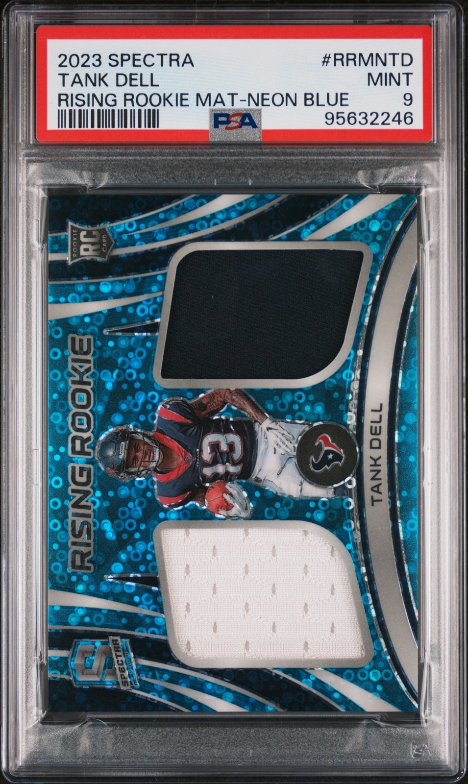 Tank Dell Panini Spectra Rising Rookie Materials #RRMNTD Neon Blue