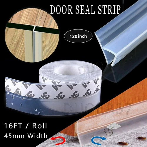 Wetterschutz Türdichtung Streifen Selbstklebend Silikon Boden Zugluftstopper USA - Bild 9 von 19