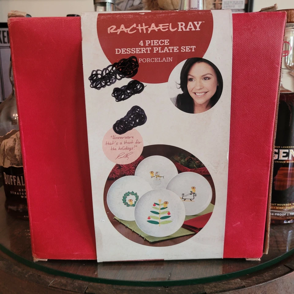 RACHAEL RAY 4 ИЗДЕЛИЯ ФАРФОРА ПРАЗДНИК ДЕСЕРТ ТАРЕЛКА КОМПЛЕКТ НОВЫЙ В КОРОБКЕ - Изображение 2 из 4