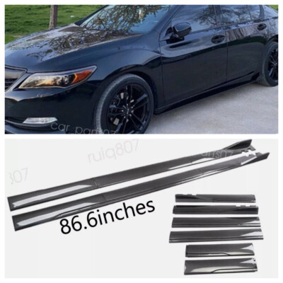 86.6'' Carbon Style Side Skirt Extension Rocker Panel Lip For Acura RLX 2014-20