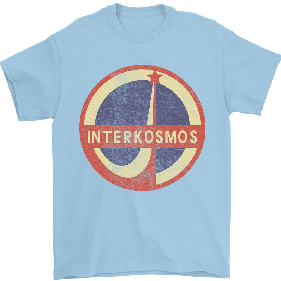 Interkosmos Cccp Soviet Spazio USSR Logo T-Shirt 100% di Cotone