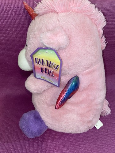 Kellytoy Fantasy Pets 15” Fat Baby Pink & Purple Unicorn Dragon Plush - Picture 11 of 14