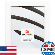 Craig Frames 26267 12x16 Picture Frame, White Satin, Smooth Wrap Finish, 1.26" W