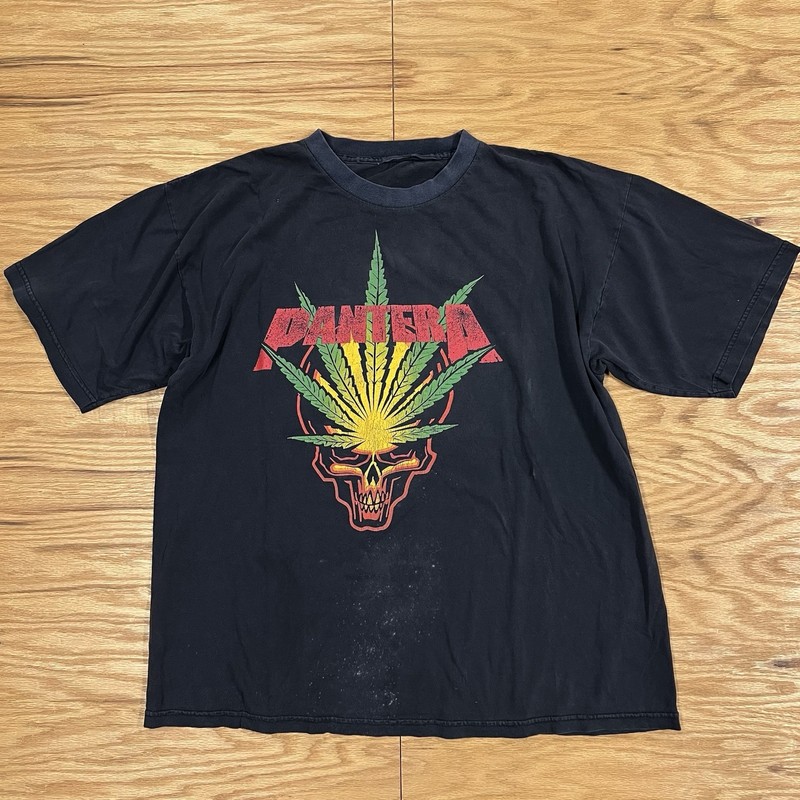 Vintage Pantera Shirt XL 1997 Weed Leaf Thrashed Faded 101 Proof Band AJ Soprano
