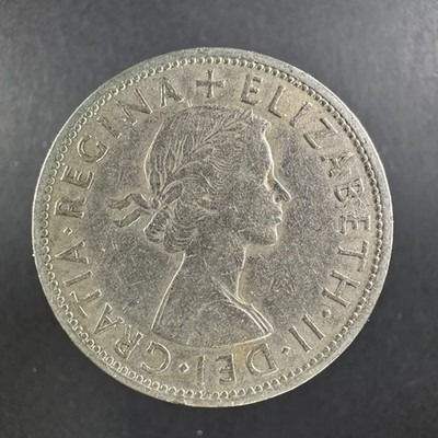1957 UK Half Crown Well-Worn Detail