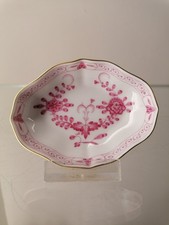 Meissen Porzellan Schale klein, Indisch Purpur Blüten floral Handmalerei 1. Wahl