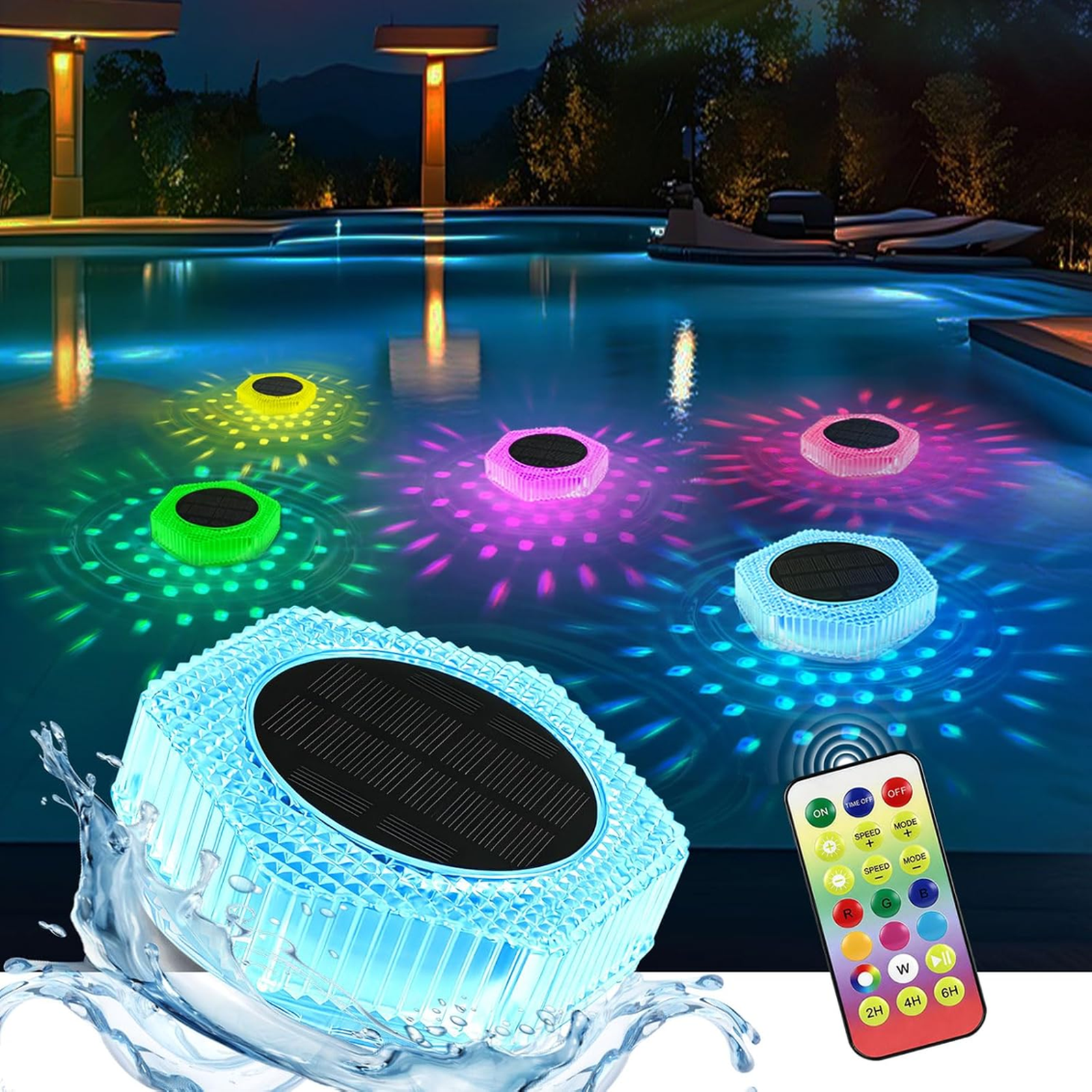 Floating Pool Lights with Remote Control, IP68 Waterproof, 7 Colors 3 ...