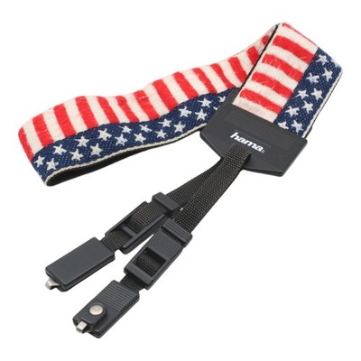 Hama Kameragurt Tragegurt carrying strap breit retro style USA Flagge universal