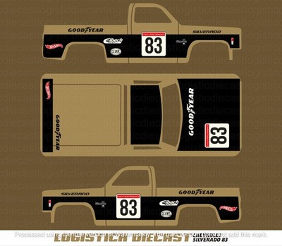 UNIVERSAL Water Slide Decals FOR HOT WHEELS '83 Chevy Silverado a2