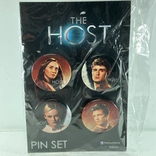 The Host TV Show Pin back Button Set Of 4 Open Road Production Brand New Sealed