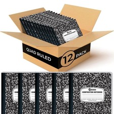 Rosmonde 12 Pack Graph Paper Composition Notebook, 200 Pages 100 Sheets , 4x...