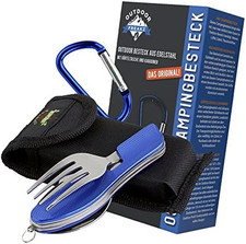 Posate in Acciaio Inossidabile Da Campeggio Pieghevole Con Custodia in Neoprene.