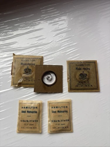 Antique Hamilton Pocket Watch Main Springs 16s - 18s
