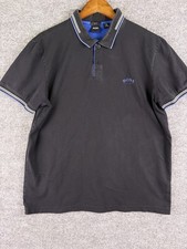 BOSS Hugo Boss Men  s Cotton Slim Fit Polo Shirt Short Sleeve Black Large 0019