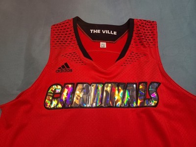 Louisville Cardinals Adidas Blank Jersey Basketball Iridescent Size Large L +2