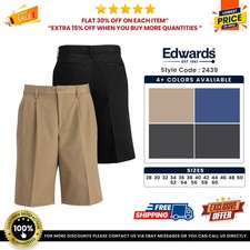 Edwards Garments 2439 Mens Utility Chino Pleated Front Shorts