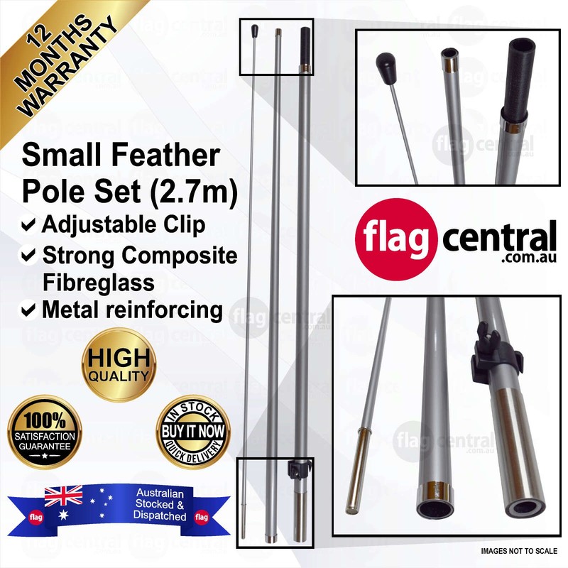 P - BREAKFAST Deluxe Double-Sided Yellow 2.7m Feather Flag / Banner Kit with Pole Set, Galvanised Steel Ground Spike and a Free Carry Bag - 1