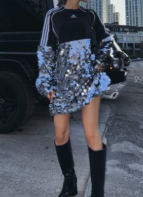 Adidas Adilenium Season Teamgeist Sequins Mini Dress S M XL NEW NWT