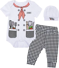 Baby Girls Boys Chef Costume Bodysuit (Chef, 6-12 Months)
