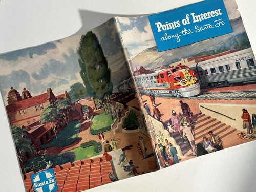 1953 Points of Interest Along the Santa Fe, Railroad Travel Booklet w/Route Maps