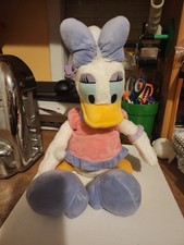 Disney Daisy Duck Plush 14" Shop Disney Pink Purple Dress and Pony Tail