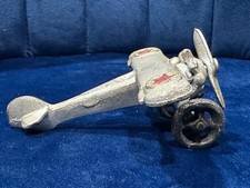 Cast Iron Silver Army Plane Hubley Vintage Great Condition