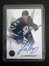 Josh Morrissey 2016-17 #139 UD SP Authentic Future Watch Auto Rookie RC 476/999