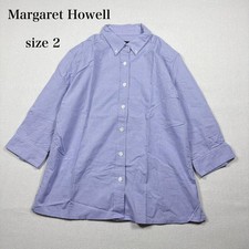 MARGARET HOWELL MHL. Cotton Gingham Check Shirt Size 2 Made In Japan