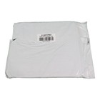 Beige resin folding chair padded seat replacement foam core in sealed plastic packaging with white label and barcode.