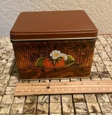 Vintage JL Clark Strawberry Tin KitchenContainer