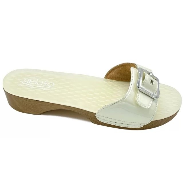 SAOLA Ciabatte zoccoli sole mio Pearl bianco perla plantare anatomico gelato