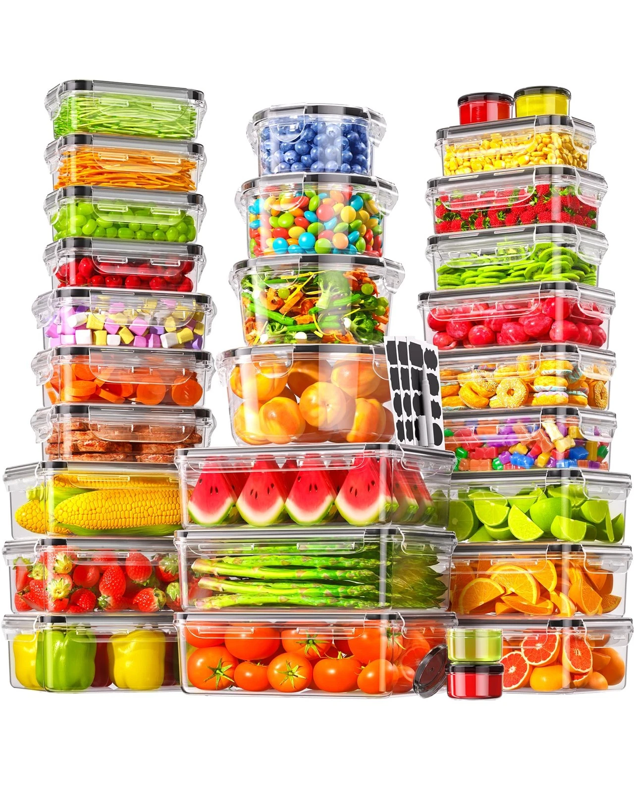 60 PCS Food Storage Containers with Lids Airtight, (30 Lids & 30 Containers) ...