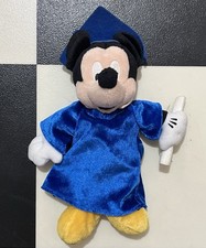 Disney Mickey Mouse Graduation Plush 2001 Blue Cap Gown Diploma Stuffed Toy