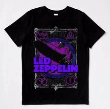 Led Zeppelin T-Shirt LED ZEPPELIN Rock Band Vintage Black Tour Full Size