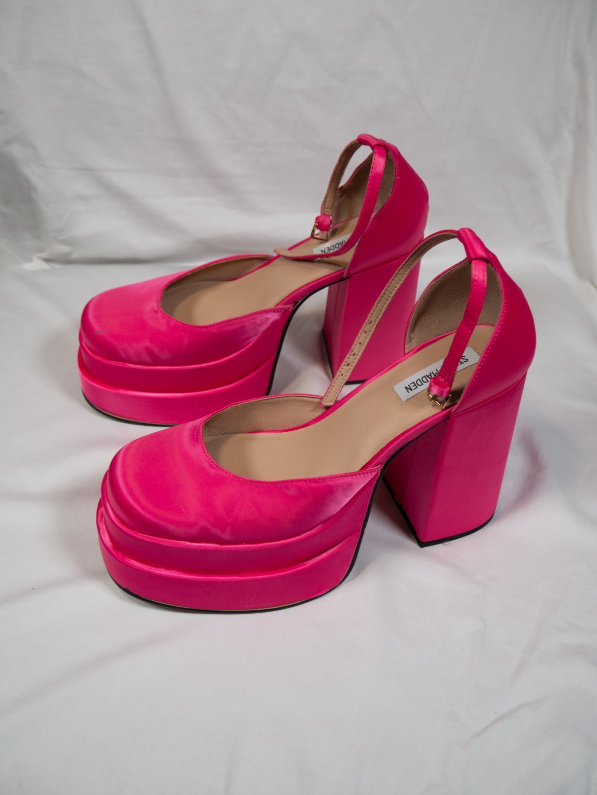 Steve Madden Charlize Satin double platform pumps in hot Pink Women's Size 11 image 2