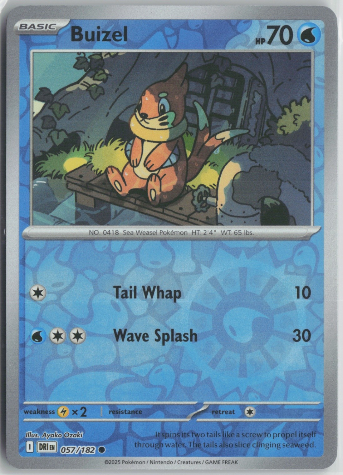 Buizel 057/182 Common SV10: Destined Rivals NM Reverse Holo