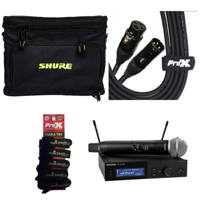 Shure SLXD24+/58 Digital Wireless Handheld System with SM58 + Carry Bag & 3' XLR