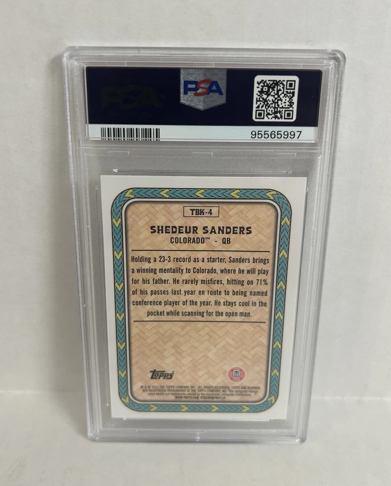 2023 Bowman University Chrome Shedeur Sanders Big Kahuna Case Hit SP PSA 9 - Image 2 of 2
